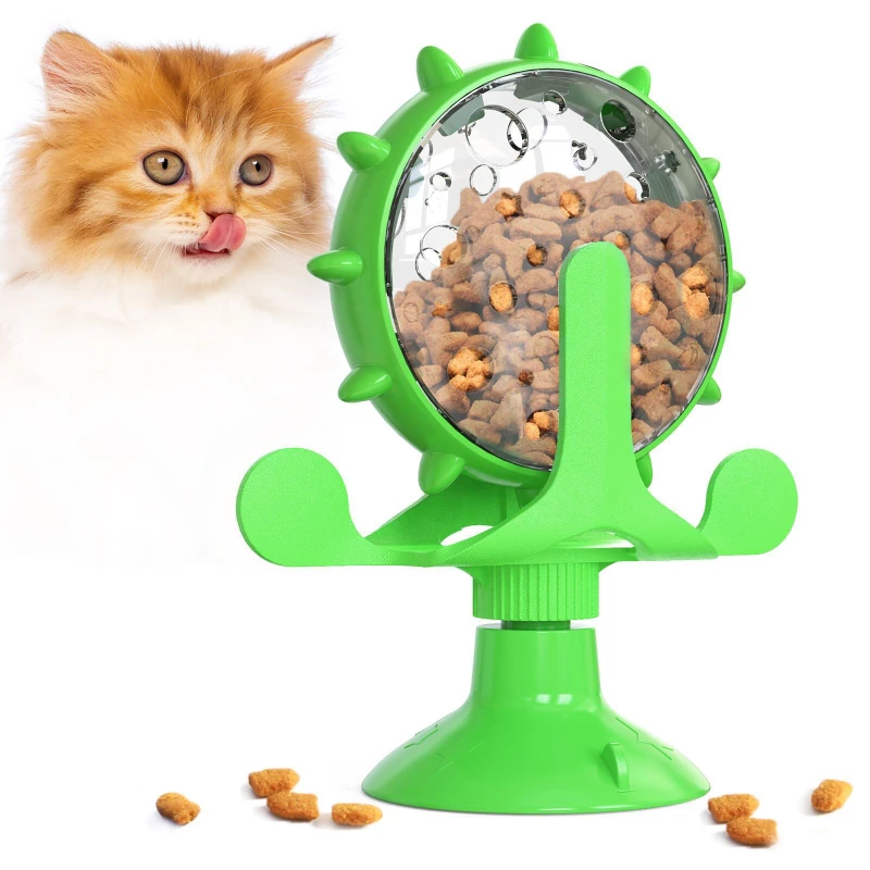

Dog Cat Feeding Interactive Wheel Toy Pet Puzzle Leakage Training Windmill Style Toy Slow Feeder Funny Dog Wheel Pet Supplies