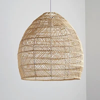 rattan woven pendant lamp hand knitted chinese style weaving hanging lighting fixtures restaurant home decor chandeliers shade