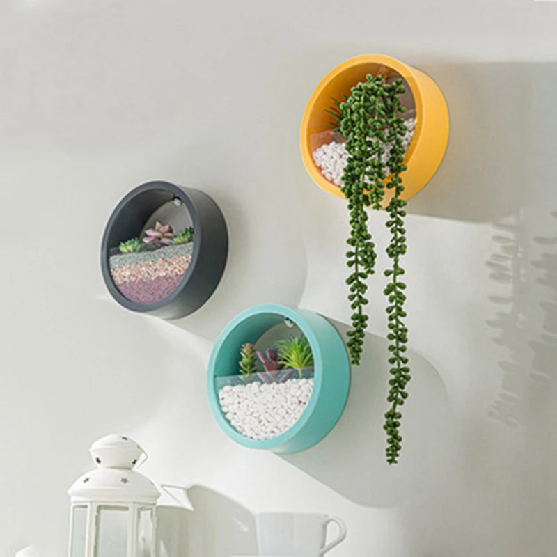 Акция! Круглая железная настенная ваза для дома гостиной бонсай ресторан