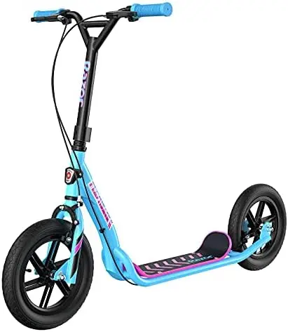 

Kick Scooter \u2013 12" Mag Wheels with Air-Filled Tires, Dual Hand-Operated Brakes, BMX Style Scooter for Kids and Teens
