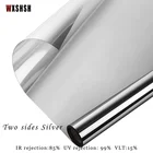 Теплоизоляционная стеклянная пленка, Антибликовая, блокирующая УФ-излучение, односторонняя перспектива, Конфиденциальная декоративная витражная пленка, драгоценный камень, серебро, длина 3 м