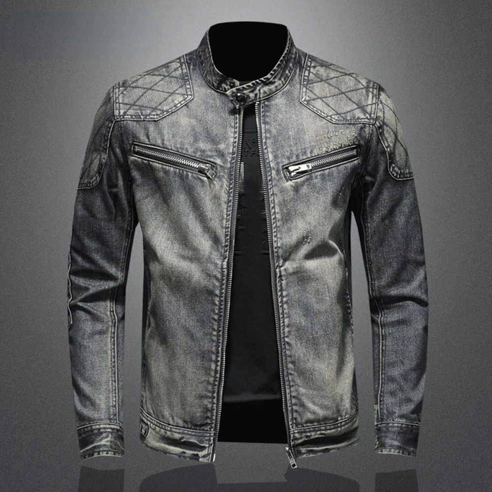 

Motorcycle Tight Denim Jacket, Women's Multi Aperture Closure, Fashion Splicing Sexy Clothing, 2021 Spring and Autumn New Series