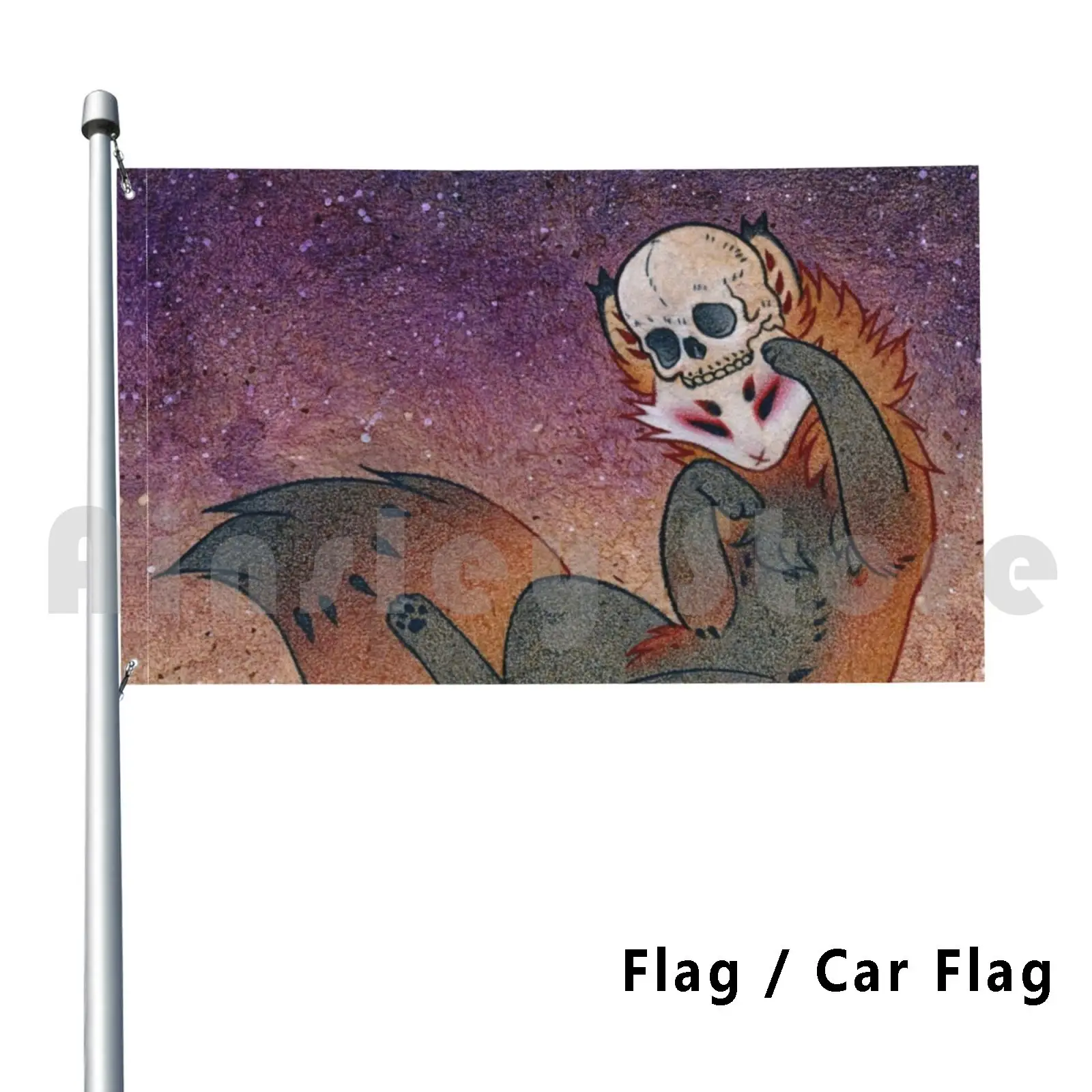 Изготовитель комаров флаг Автомобильный забавная китайская лисица Йокай чай