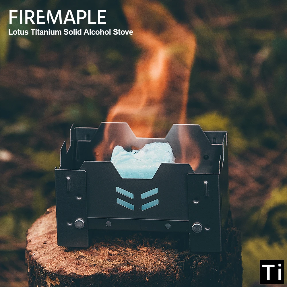 Fire Maple Outdoor Titanium Alcohol Stove Mini Foldable Solid Fuel Wax Stove Portable Camping Alcohol Burner Lightweight