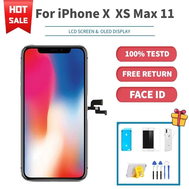 OLED для iPhone X XR XS Max 11 Pro LCD экран Замена TFT Incell 3D сенсорный дигитайзер сборка 7 8 Plus