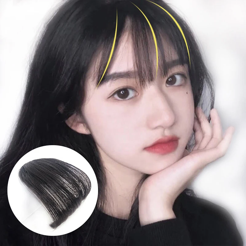 

Wig air bangs Wig Non-Remy Hair Short Hairpieces for women Hair Extension Clip In Front Hair Bangs Wigs Hair Human Hair