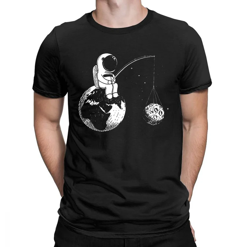 

Moon astronaut unisex T-shirt Crew Neck Fitted Soft Tee Shirt Clothes
