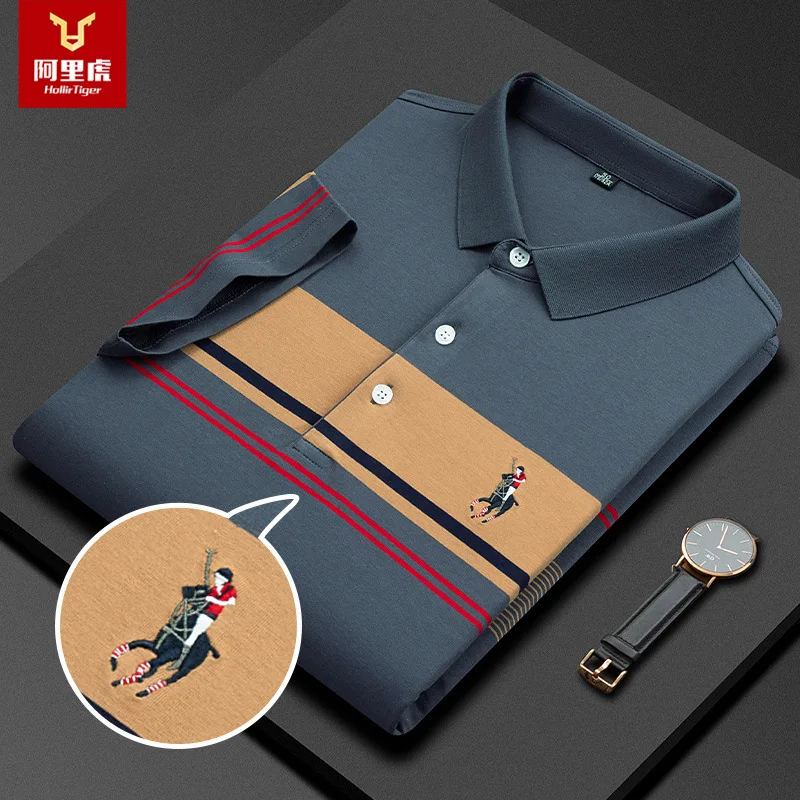 

Men's 2022 Summer New Spot Embroidery Thin Short-sleeved Business Daily Fashion Casual Polo Shirt Polo for men футболки-поло