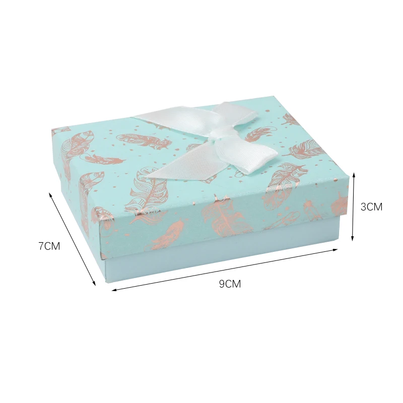 TONVIC Square Cardboard Ring Boxes Jewelry Organizer Party Gift Box With Sponge Inside 7X9X3cm Wholesale