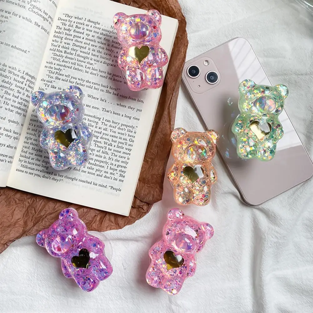 Creative Mobile Phone Finger Stand  Space-saving Reusable Mobile Phone Grip Stand  Cute Bear Shape Phone Finger Holder