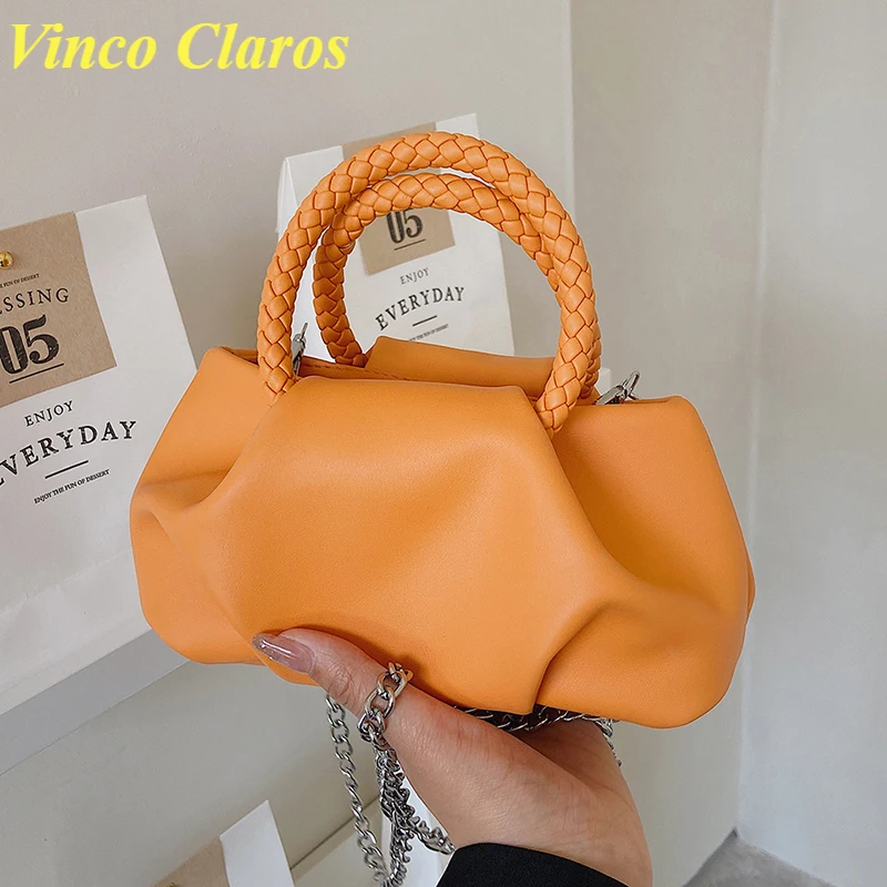 

Soft PU Leather Cloud Bags for Women Chains Shoulder Cross Body Bag Luxury Brand Purses and Handbags Small Tote 2022 Sac Bolsa