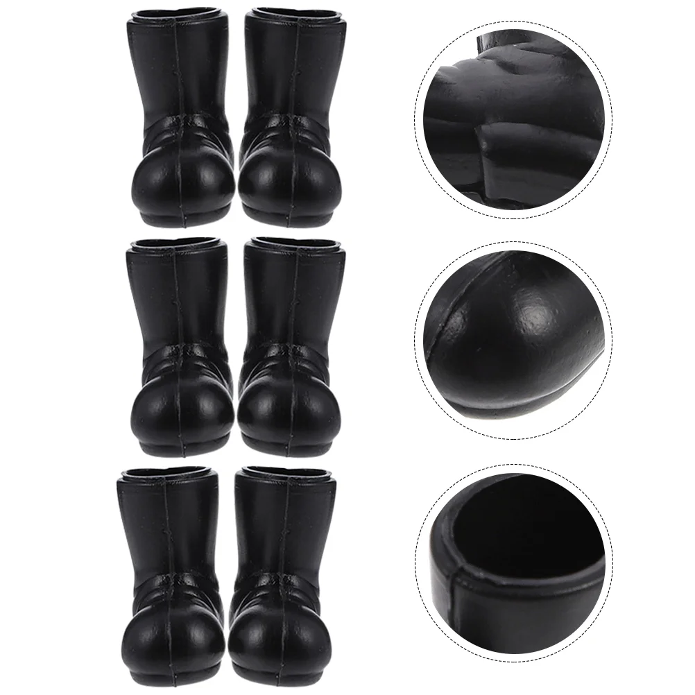 

3 Pairs Mini Boots Xmas Shoes Toys Miniatures Lifelike Plastic Statues Child