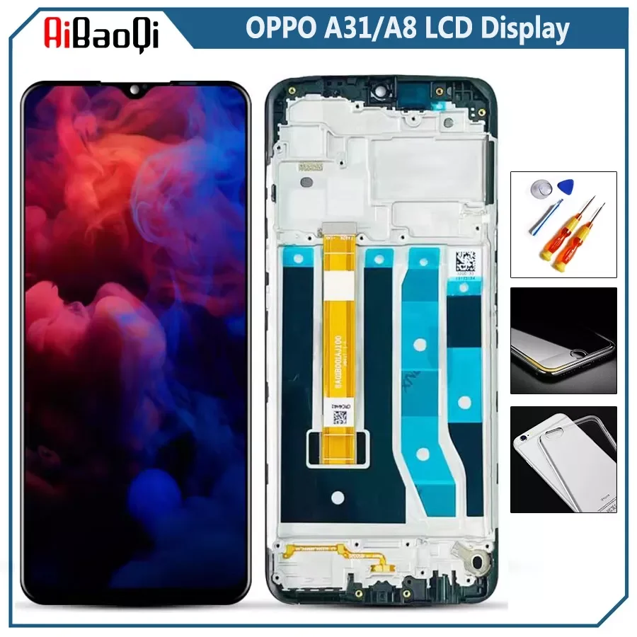 

Original For OPPO A31 2020 CPH2015 LCD Display Screen Touch Digitizer Assembly For 6.5 inch OPPO A8 2019 PDBM00 With Frame