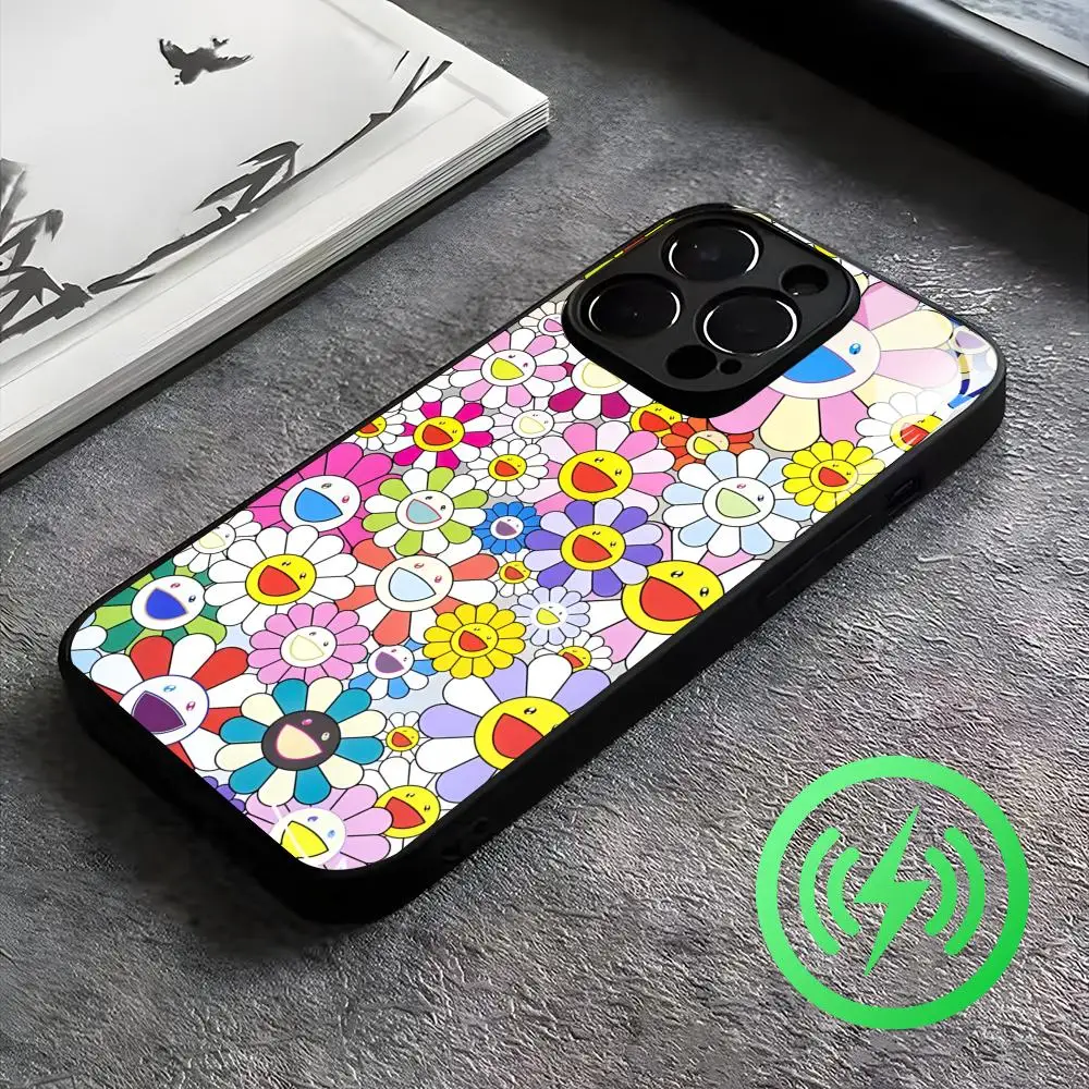 Фото Чехол для телефона M-Murakami T-Takash Painting для iPhone 17, 16, 15, 14, 13, 12, 11, X, XR, XS, 8 Plus, Mini, Pro, Max, стеклянный чехол №3