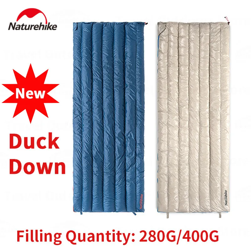 

Naturehike New Duck Down Sleeping Bag Ultralight Winter Outdoor Camping Warm Quilt envelope-shaped Sleeping Bag 800FP 400G/280G