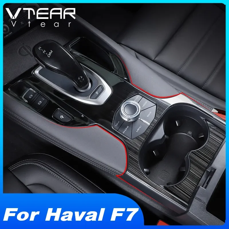 

NEW2023 Vtear for Haval F7 F7X gear shift panel cover stainless steel cup frame center console protect case trim accessories dec