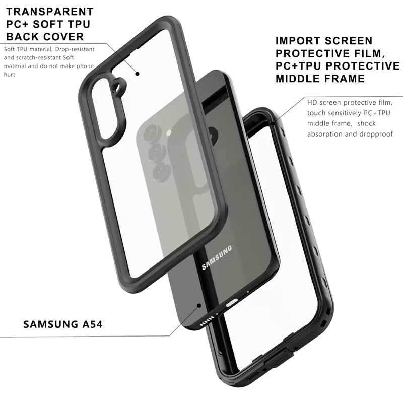 Фото Водонепроницаемый чехол A55 A15 A 25 34 55 5G IP68 Divivg для Samsung Galaxy A54 A35 13 A04s A34 A14 A25 35 Cover 360 Protect Seal Funda №2