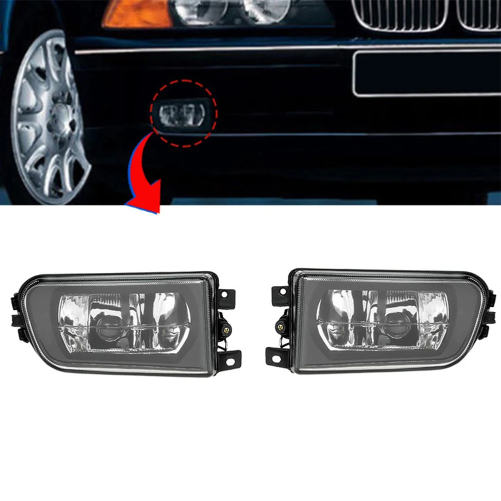 

2pcs Car Fog Lights For BMW E39 Z3 1997-2000 Pair Front Bumper Fog Light Lamp Housing Shell Black 63178360575,63178360576 Access