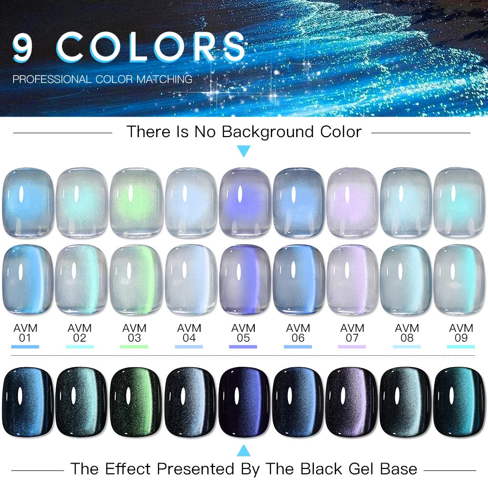 Фото AS 15 мл Laser Mermaid Blue Tears Cat Магнитный гель-лак для ногтей Стеклянные бусины Лак Soak Off Полуперманентный УФ-гель для маникюрного салона №3