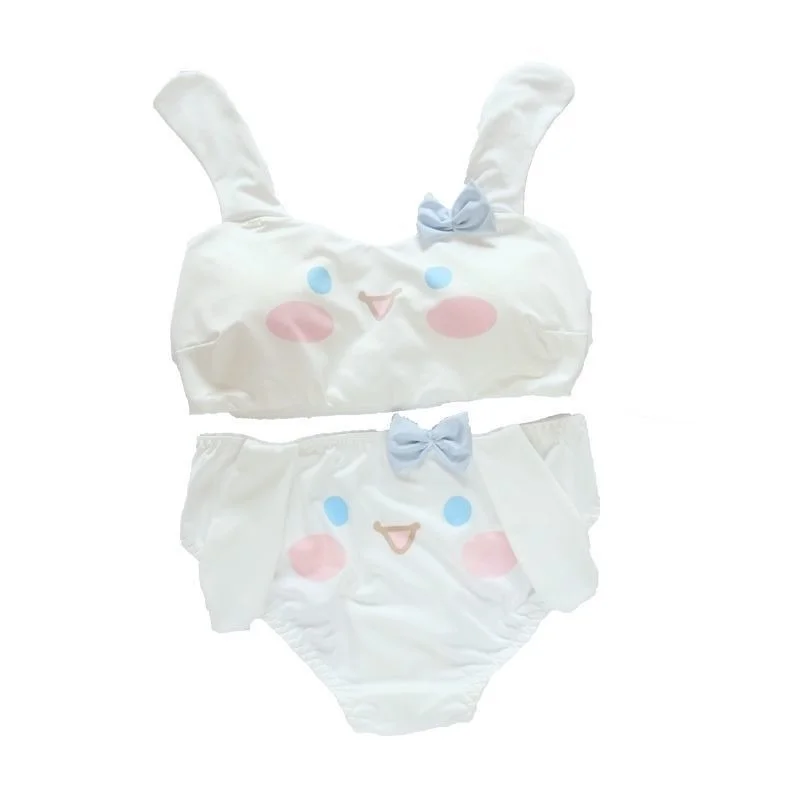 

New Girls bra sweet and cute pure lust cartoon rabbit ears vest underwear Japanese soft girl sexy no steel ring tube top suit