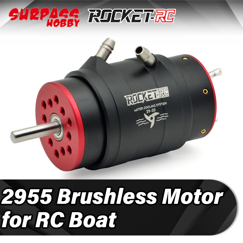 

Surpass Hobby Rocket Powerful Waterproof 2955 Brushless Motor with Cooling Water Jacket for Rc Boat Parts Car Speed Fishing Ship