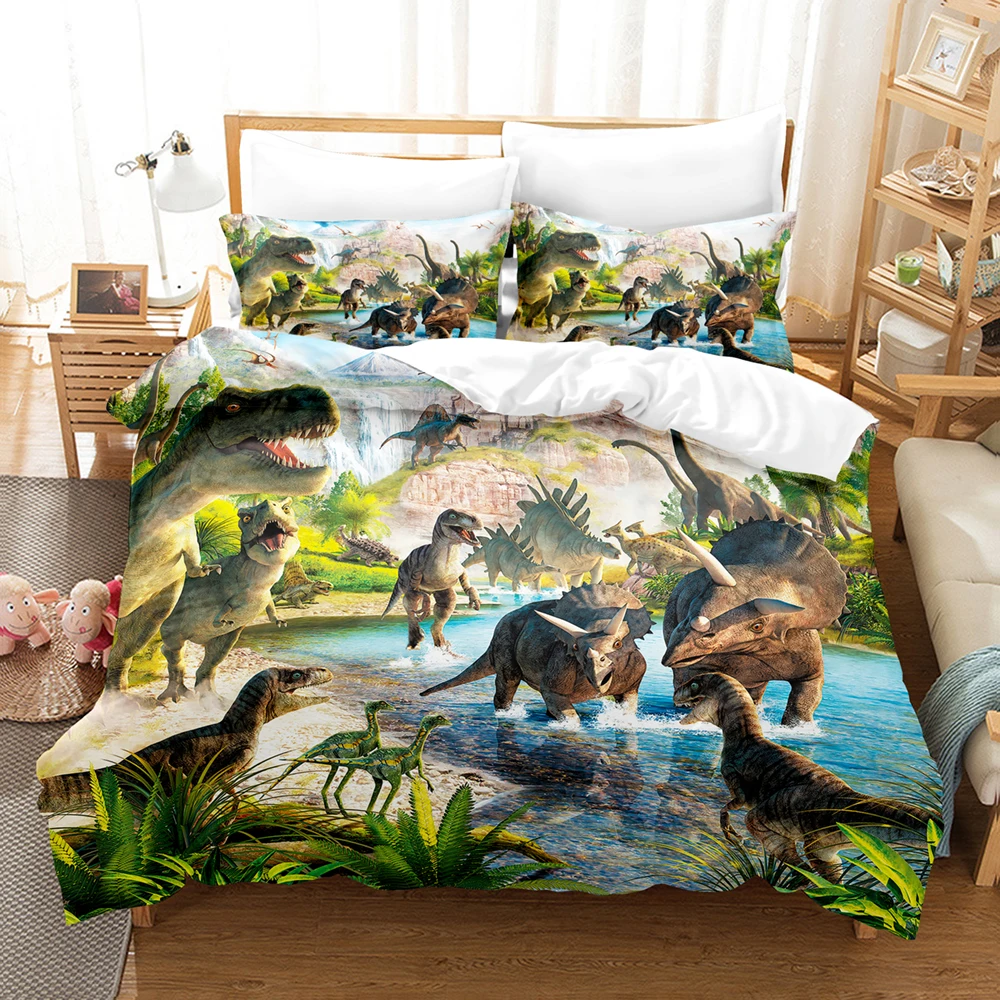 Комплект постельного белья с рисунком парка Юрского периода 3d цифровая печать HD
