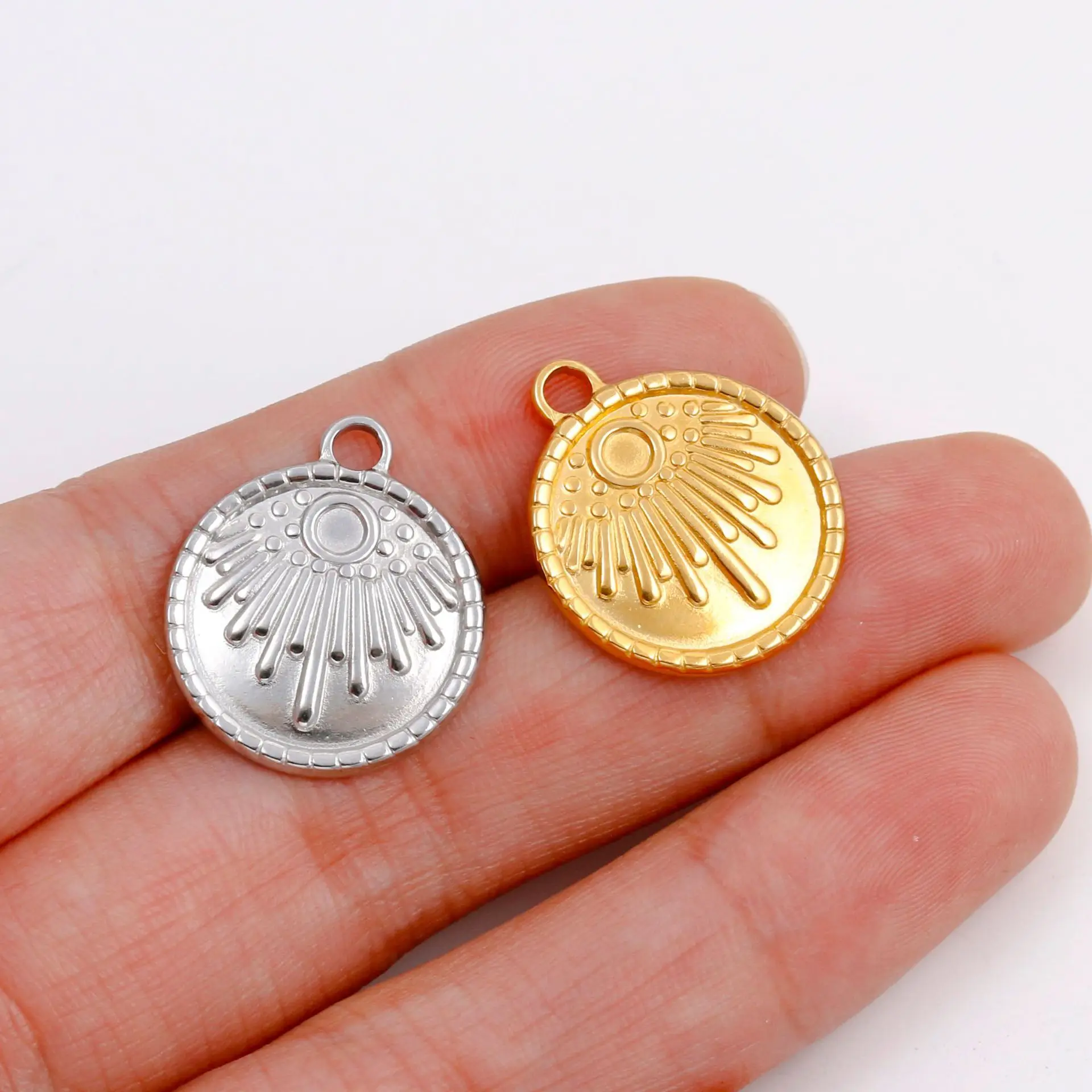 

3Pcs/Lot индивидуальные солнечные подвески из нержавеющей стали для изготовления 3D круглой подвески DIY браслет для ушей аксессуары Новые