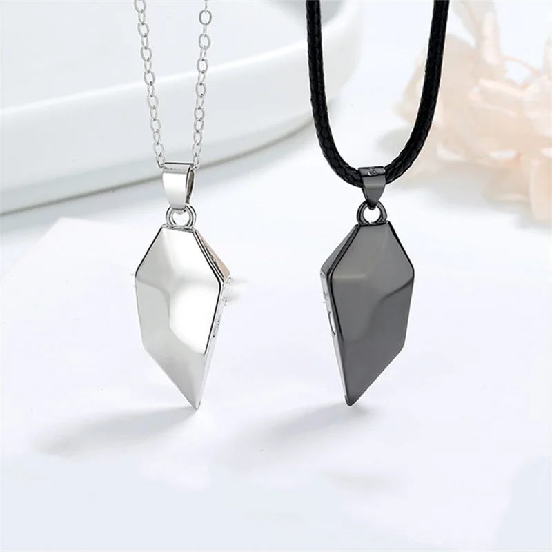 

Personality Couple Necklace Silver 925 Clavicle Chain Women Jewelry Wishing Stone Pendant Necklace For Lover Anniversary Gift