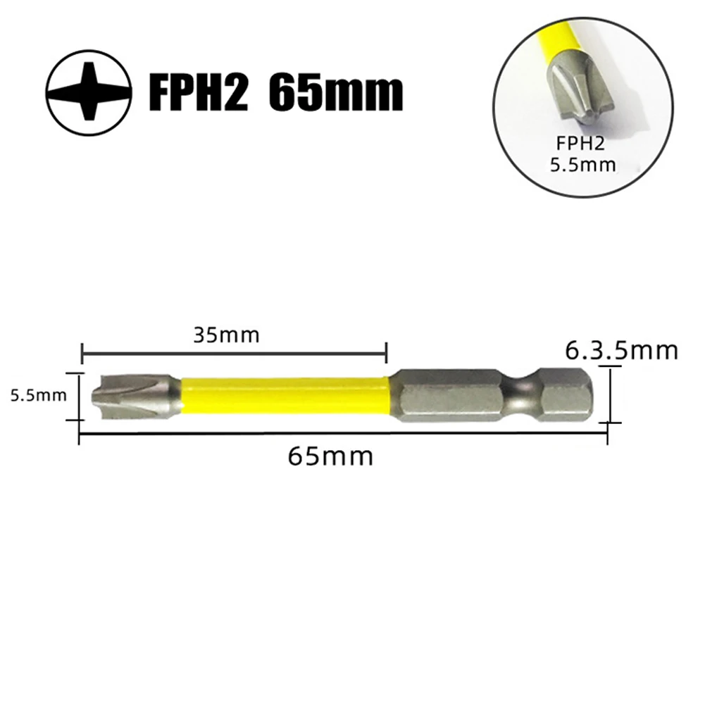

65mm 110mm Magnetic Special Screwdriver Bit Anti-skid Slotted Cross Screwdriver Bit For Electrician FPH2 Removal Tool Accessory
