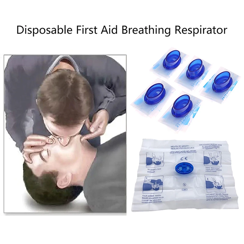 

Disposable First Aid Breathing Respirator CPR Face Shield Artificial Respiration Breathing Mask Emergency Training Rescue Tools