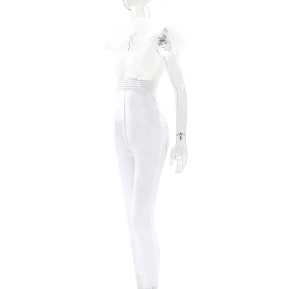 

Prom Romper Trendy See-through Overall Ankle Length Skinny Prom Romper Lady Garment Banquet Jumpsuit Banquet Romper