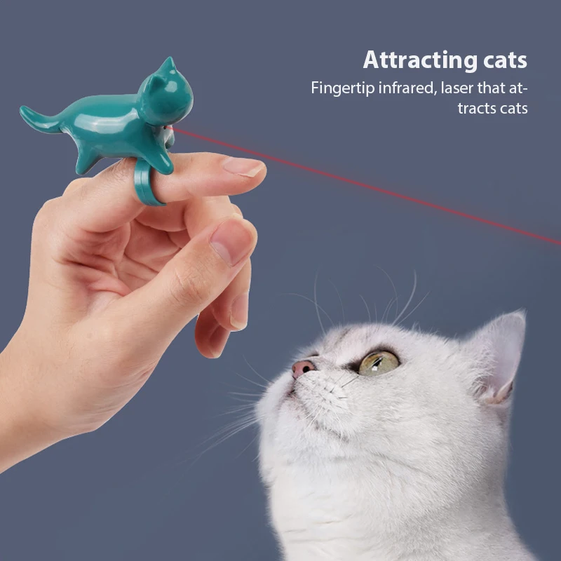 

Funny Cat LED Laser New Pointer Ring Type Interactive Toy Stick Infrared Laser Cat Toy Finger Light Training Small Animal Toys
