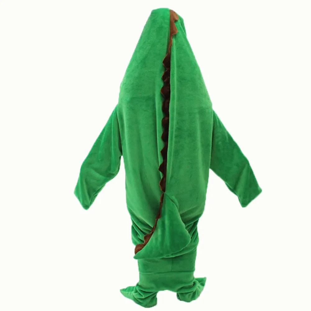 

Тканевая Пижама с мультипликационным динозавром, новый спальный мешок с мультипликационным зеленым динозавром, носимый плед для взрослых