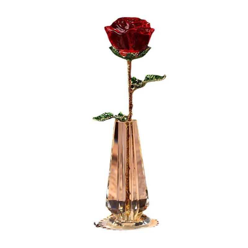 

2022 Factory Direct Sale High Quality Creative Valentine's Day Birthday Anniversary Gifts Home Decoration Handmade Crystal Rose