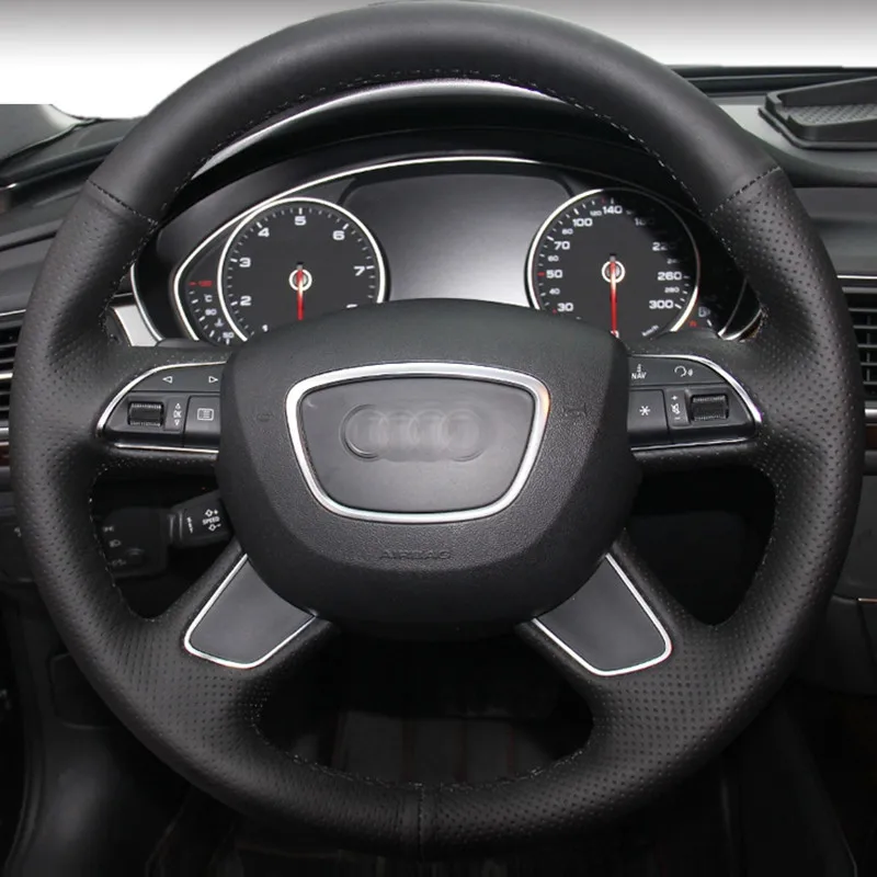 

DIY Hand-Stitched Suede Leather Car Steering Wheel Cover for Audi A6L Q5 A4L A3 A8L A1 A5 Q3 A7 Q7 Interior Auto Accessories