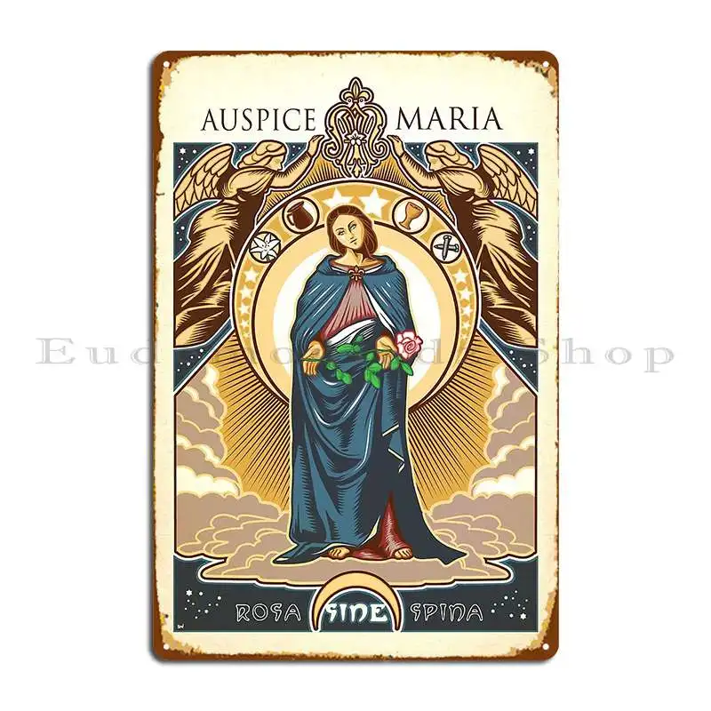 Auspice Maria Mary Nouveau металлические вывески Club на заказ паб Настенный декор фреска