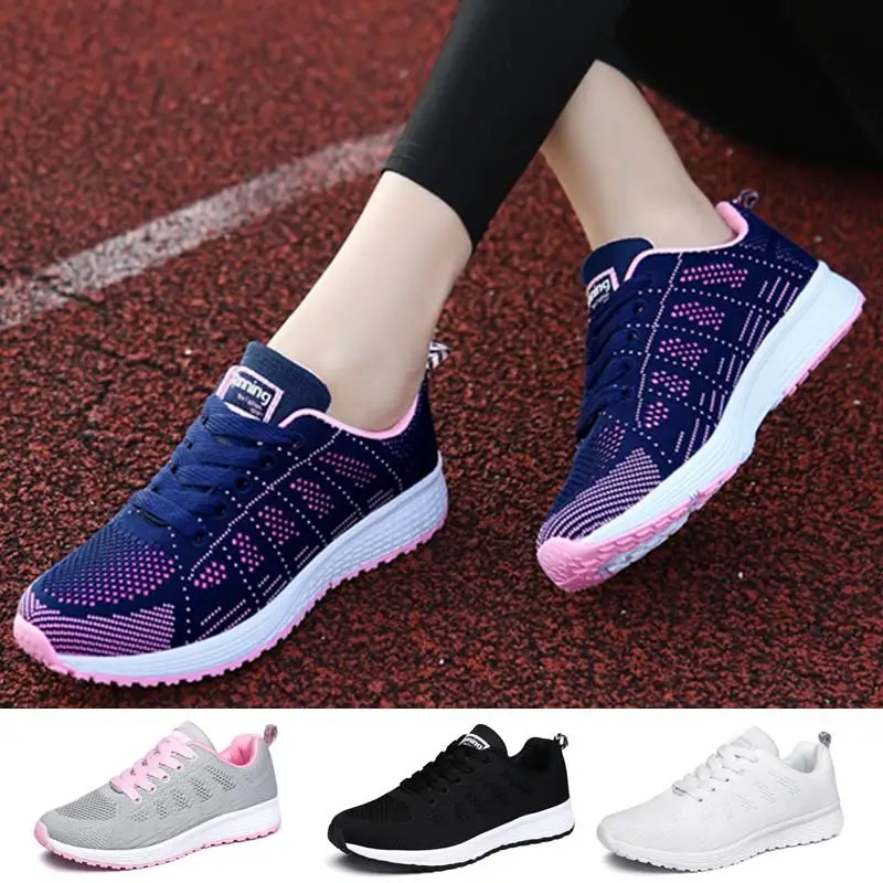 

Womens Sneakers Breathable Couples Running Shoe Lace Up Lightweight Outdoor Tennis Sports Shoe