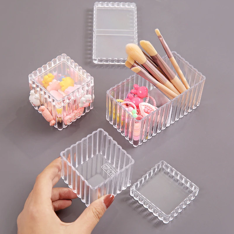 Прозрачная коробка для макияжа с 1/2 отделениями ведро кистей органайзер