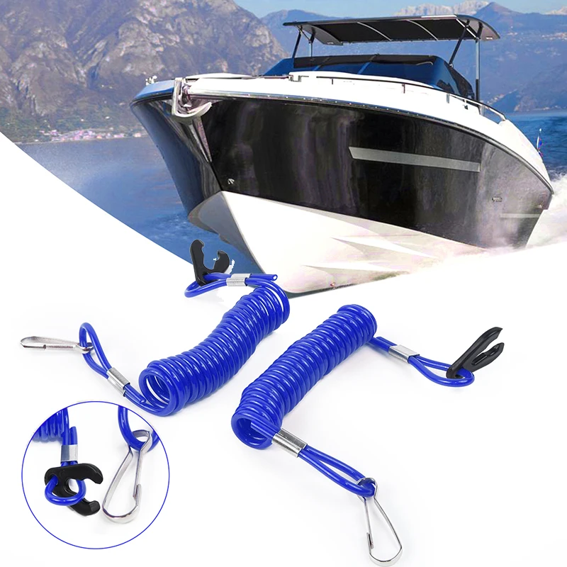 

2PC Jet Ski Outboard Stop Kill Key Floating Safety Lanyard Rope Suitable For Other Vehicle Boat Parts Accessories