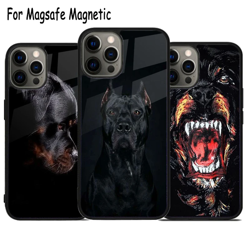 Чехол для телефона Rottweiler Magsafe с беспроводной зарядкой iPhone 15 16 14 13 11 12 Pro Max Plus