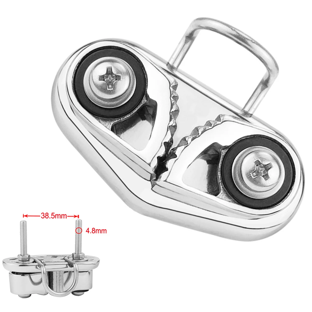

1PC 68x35mm Boat Yacht Cam Cleat Pulley Rope Clamp Silver Marine Grade 316 Stainless Steel Wear-Resistance