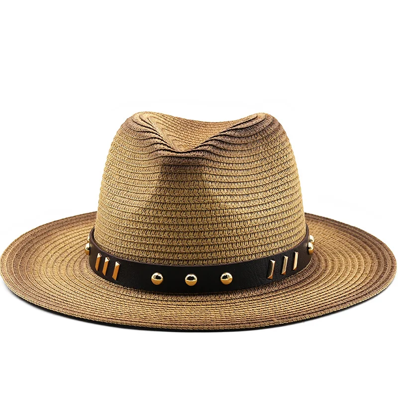

New Women Paper Straw Panama Hats Wide Brim Summer Beach Caps UPF UV Protect Jazz Sun Hat Men Foldable Fedoras Cap Chapeu