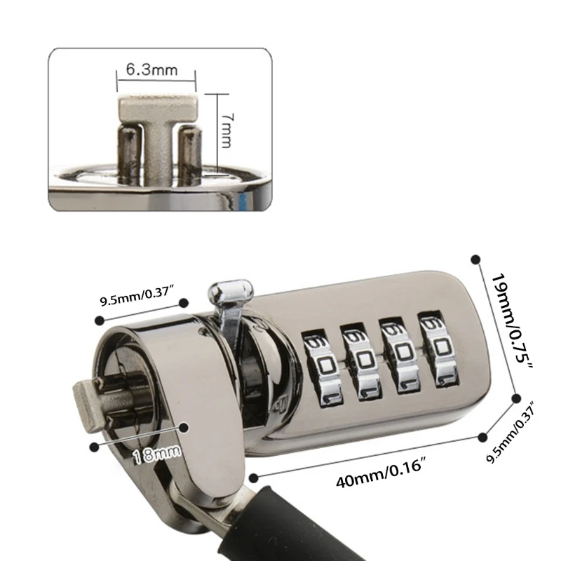 Powerful Anti-Theft Cable Lock  for Laptops PC Digital Equipment Anti-theft Lock images - 6