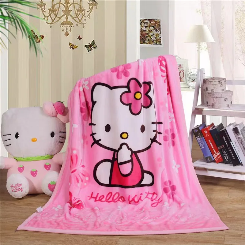 

Sanrio аниме Kawaii HelloKitty Мультфильм фланелевое одеяло для сна четыре сезона кондиционер одеяло офиса обеденный перерыв