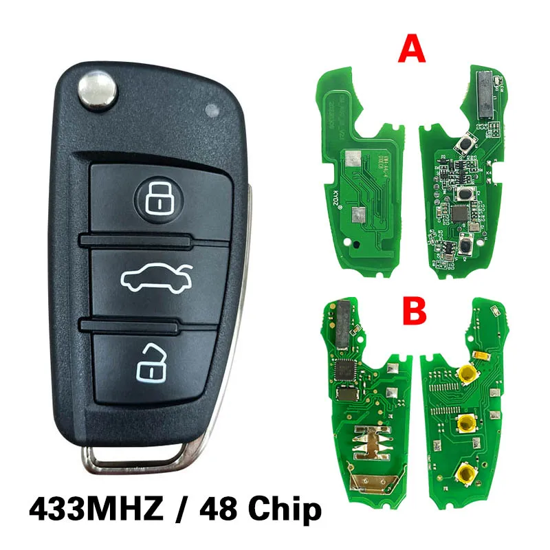 

Для Audi A1 Q3 откидной дистанционный ключ с 3 кнопками 433 МГц id48 8X0 837 220 D CN008025