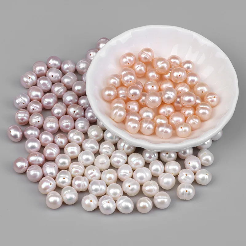 

8-9MM Natural Freshwater Cultured Pearls Beads Punch Loose Bead Oval Rice Pearl for Jewelry Making necklace bracelet Earring