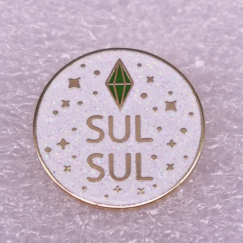 

Glitter Sul Sul Simlish Pin Enamel Brooch Alloy Metal Badges Lapel Pins Brooches for Backpacks Jewelry Accessories