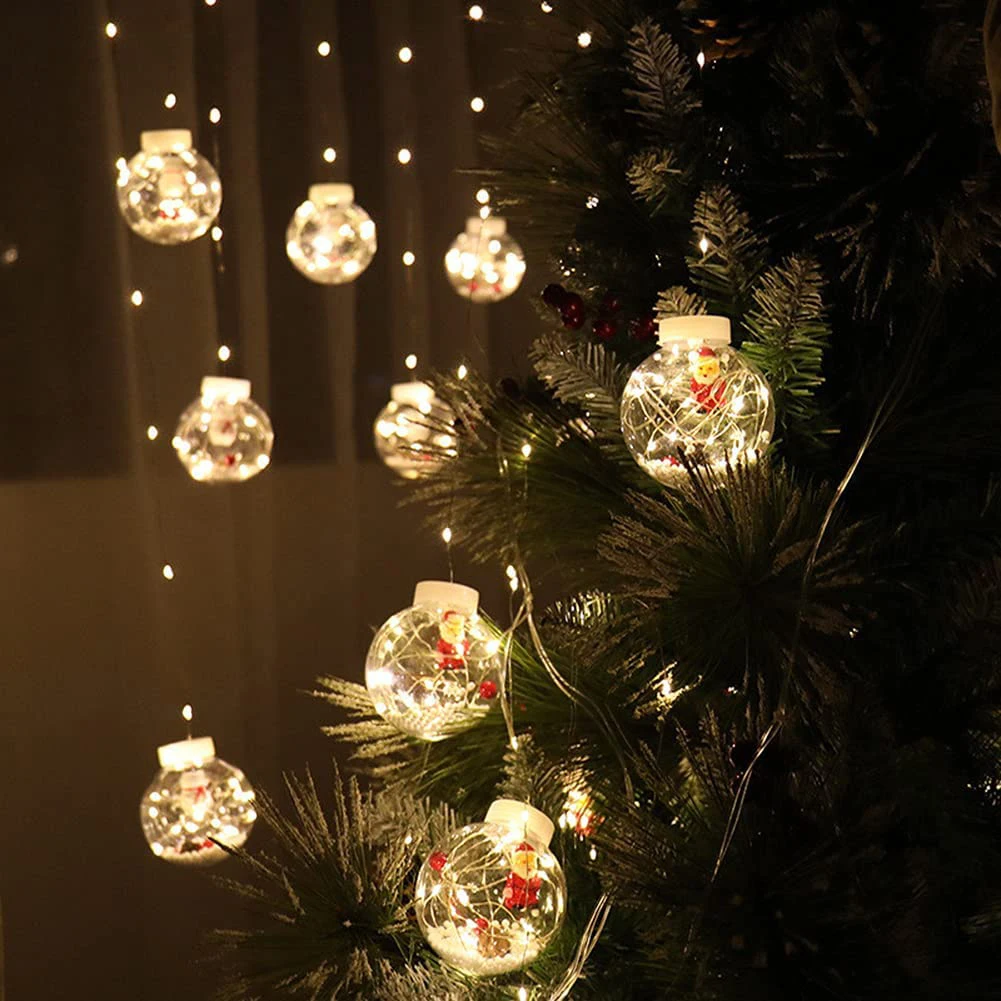 

Светодиодная лампа «Дед Мороз», многофункциональная подвесная Праздничная Декоративная гирлянда-занавеска для Рождественского украшения