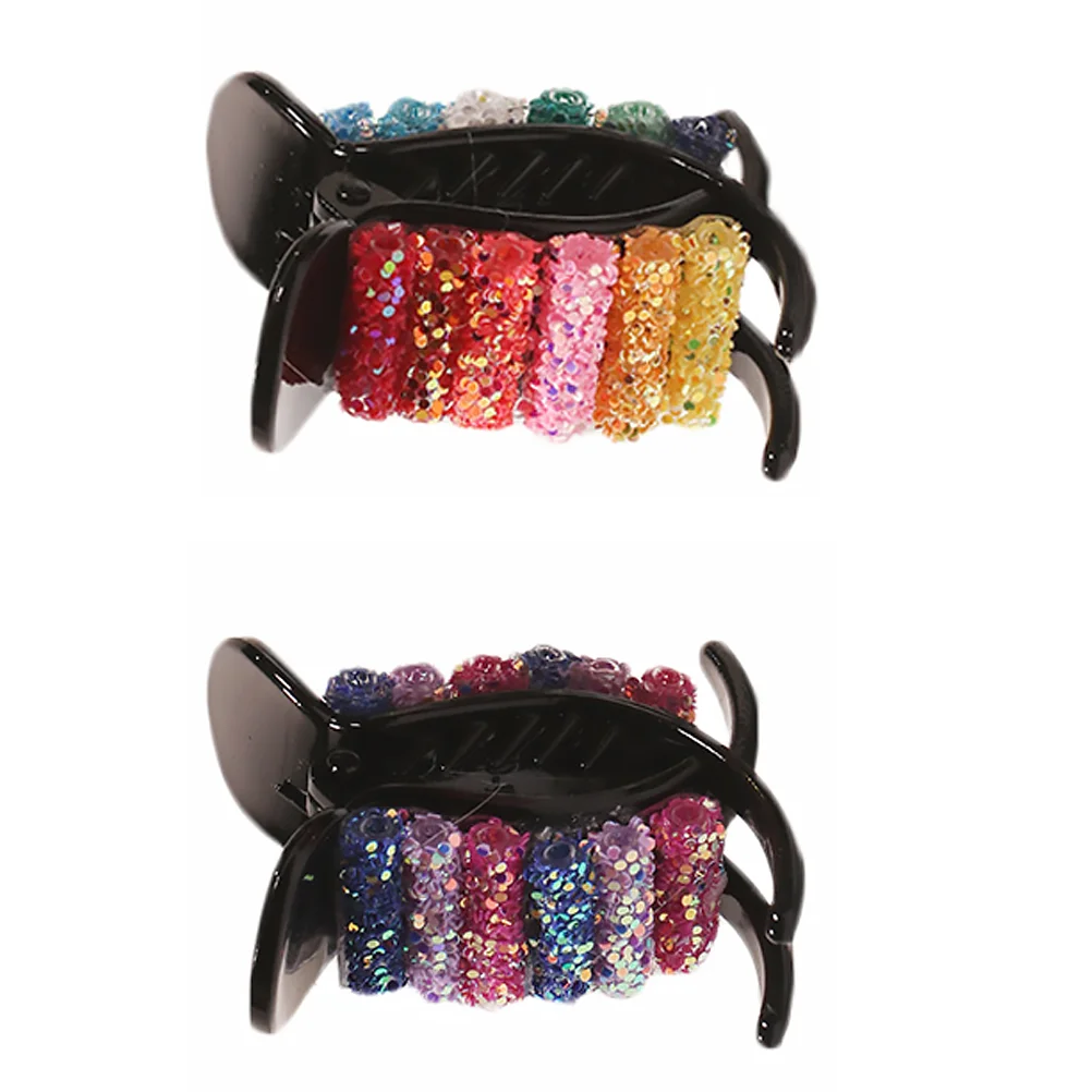 

Rhinestone Jaw Clips Candy Color Grippers Barrettes Women Interlocking Teeth Hair