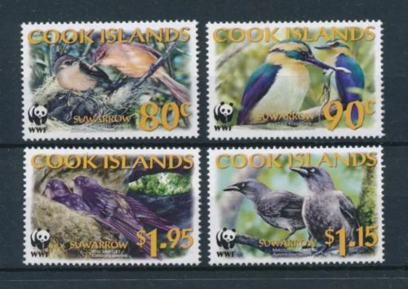 

4 PCS, Cook Islands, 2005, Bird Stamps, WWF, Real Original, High Quaility, Stamp Collection, MNH